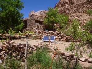Prototype solar pump in Hussein’s garden